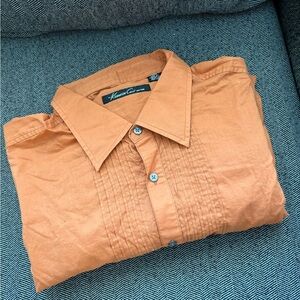 Kenneth Cole Men's Button Down Shirt in Orange